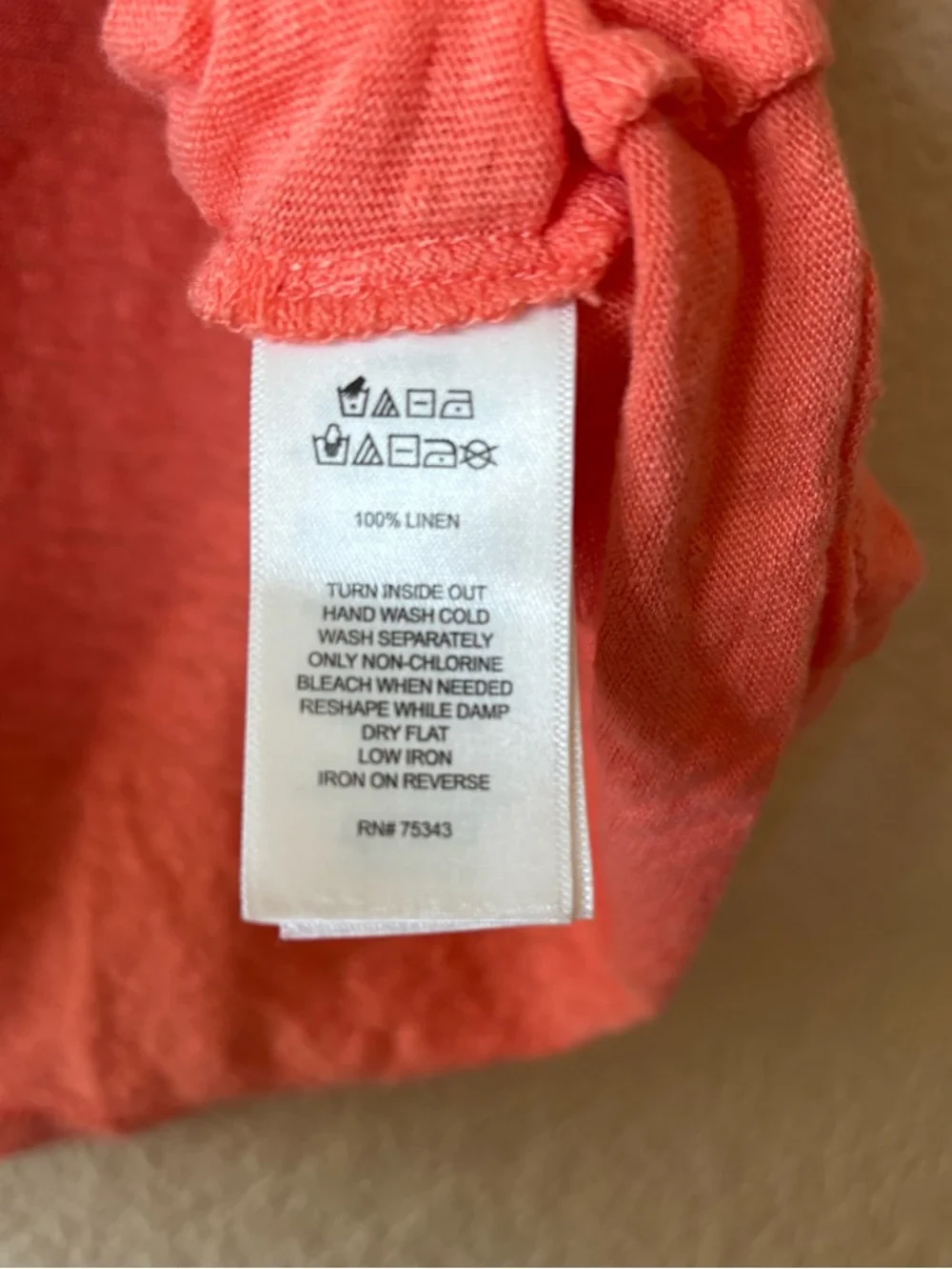 Joie Women's 100% Linen‎ Top Blouse Shirt Orange Size Large